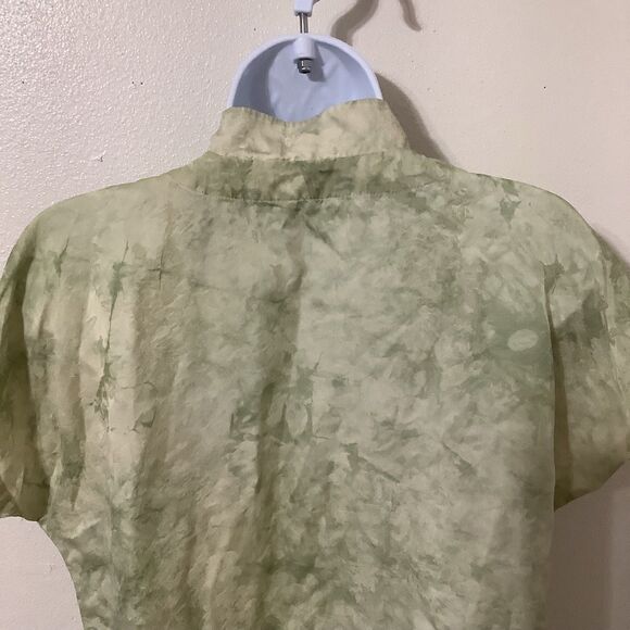 Vintage Silk Fairy Grunge Fairycore Green Dainty Floral Butterfly Blouse Small - Picture 7 of 10
